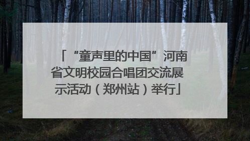 “童声里的中国”河南省文明校园合唱团交流展示活动（郑州站）举行