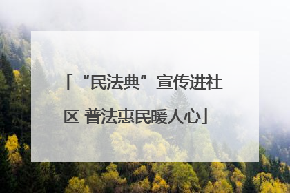 “民法典”宣传进社区 普法惠民暖人心