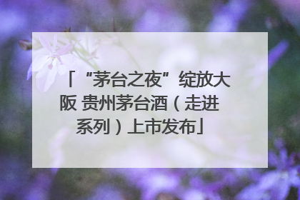 “茅台之夜”绽放大阪 贵州茅台酒（走进系列）上市发布