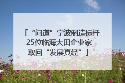 “问道”宁波制造标杆 25位临海大田企业家取回“发展真经”