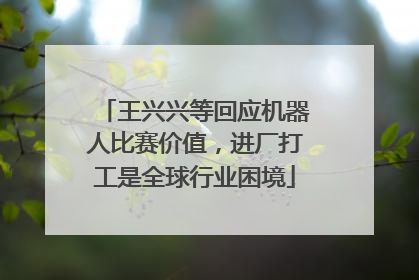 王兴兴等回应机器人比赛价值，进厂打工是全球行业困境