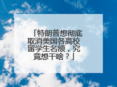 特朗普想彻底取消美国各高校留学生名额，究竟想干啥？