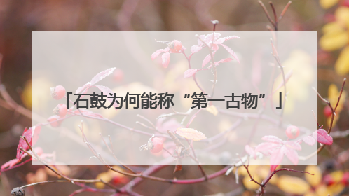 石鼓为何能称“第一古物”