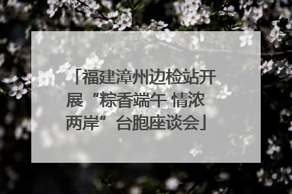 福建漳州边检站开展“粽香端午 情浓两岸”台胞座谈会