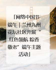 网络中国节·端午｜兰州九州花坛社区开展“红色领航 粽香敬老”端午主题活动