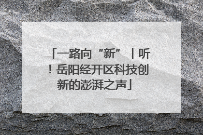 一路向“新”丨听！岳阳经开区科技创新的澎湃之声