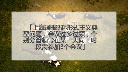上海通报3起形式主义典型问题：会议过多过频，个别分管领导在某一天同一时段需参加3个会议