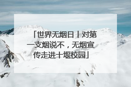 世界无烟日丨对第一支烟说不，无烟宣传走进十堰校园