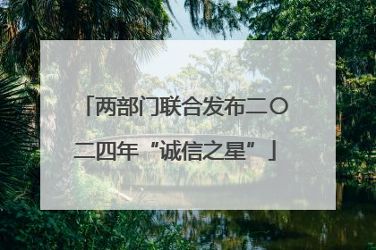 两部门联合发布二〇二四年“诚信之星”