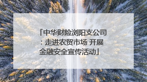 中华财险浏阳支公司：走进农贸市场 开展金融安全宣传活动
