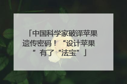中国科学家破译苹果遗传密码！“设计苹果”有了“法宝”