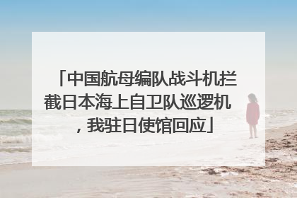 中国航母编队战斗机拦截日本海上自卫队巡逻机，我驻日使馆回应