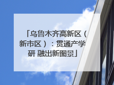 乌鲁木齐高新区（新市区）：贯通产学研 融出新图景