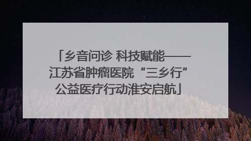 乡音问诊 科技赋能——江苏省肿瘤医院“三乡行”公益医疗行动淮安启航