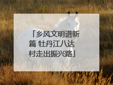乡风文明谱新篇 牡丹江八达村走出振兴路