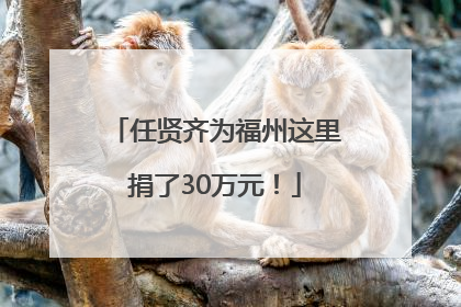 任贤齐为福州这里捐了30万元！