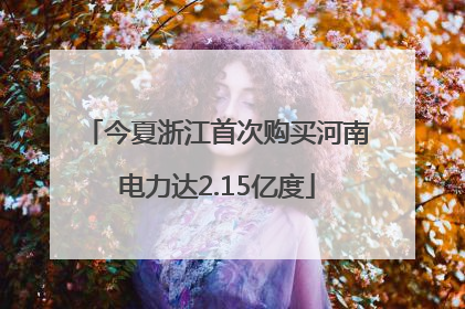 今夏浙江首次购买河南电力达2.15亿度
