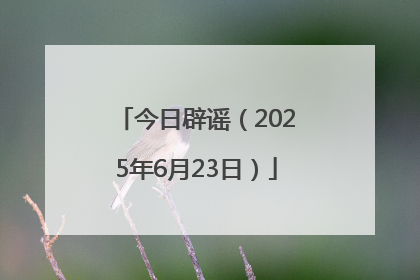 今日辟谣（2025年6月23日）