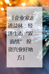 企业家走进益林：经济生态“双面绣” 投资兴业好地方