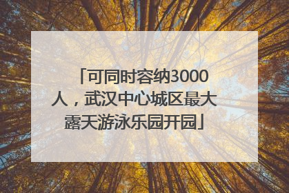 可同时容纳3000人，武汉中心城区最大露天游泳乐园开园