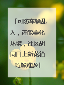可防车辆乱入，还能美化环境，社区胡同口上新花箱巧解难题