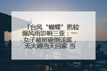 台风“蝴蝶”携较强风雨影响三亚：一女子被树砸倒送医，无大碍当天回家 当地已紧急清障