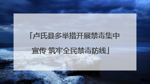 卢氏县多举措开展禁毒集中宣传 筑牢全民禁毒防线