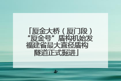 厦金大桥（厦门段）“厦金号”盾构机始发 福建省最大直径盾构隧道正式掘进