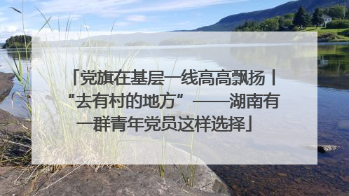 党旗在基层一线高高飘扬丨“去有村的地方”——湖南有一群青年党员这样选择