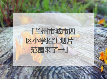 兰州市城市四区小学招生划片范围来了→