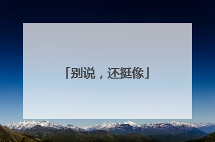 别说，还挺像
