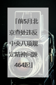 前5月北京查处违反中央八项规定精神问题464起