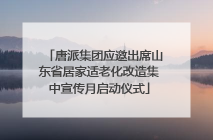 唐派集团应邀出席山东省居家适老化改造集中宣传月启动仪式