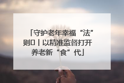 守护老年幸福“法”则⑮丨以精准监督打开养老新“食”代