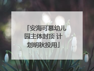 安海可慕幼儿园主体封顶 计划明秋投用
