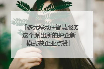多元联动+智慧服务 这个派出所的护企新模式获企业点赞