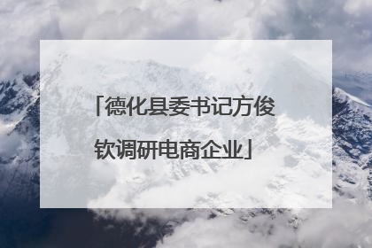 德化县委书记方俊钦调研电商企业
