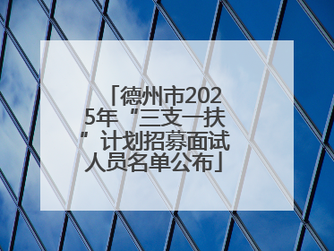 德州市2025年“三支一扶”计划招募面试人员名单公布