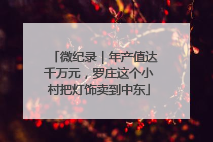 微纪录｜年产值达千万元，罗庄这个小村把灯饰卖到中东