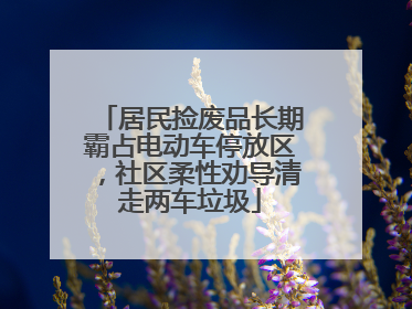 居民捡废品长期霸占电动车停放区，社区柔性劝导清走两车垃圾
