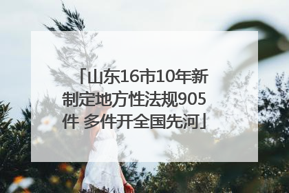 山东16市10年新制定地方性法规905件 多件开全国先河