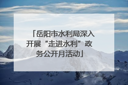岳阳市水利局深入开展“走进水利”政务公开月活动