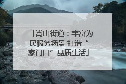 嵩山街道：丰富为民服务场景 打造“家门口”品质生活