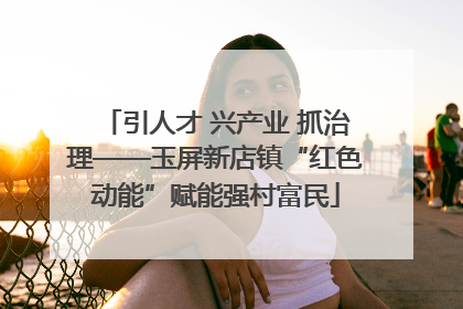 引人才 兴产业 抓治理——玉屏新店镇“红色动能”赋能强村富民