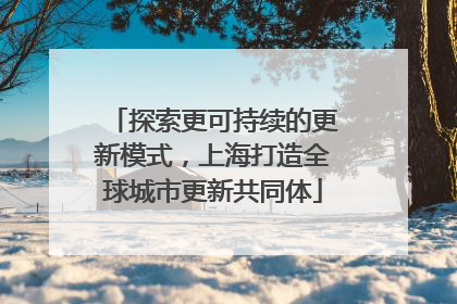 探索更可持续的更新模式，上海打造全球城市更新共同体
