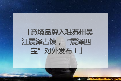 意境品牌入驻苏州吴江震泽古镇，“震泽四宝”对外发布！