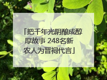 把千年光阴酿成醇厚故事 248名新农人为晋祠代言