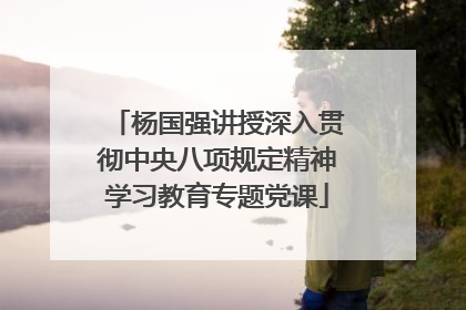 杨国强讲授深入贯彻中央八项规定精神学习教育专题党课