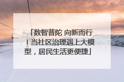 数智普陀 向新而行〡当社区治理遇上大模型，居民生活更便捷