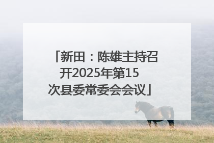 新田：陈雄主持召开2025年第15次县委常委会会议